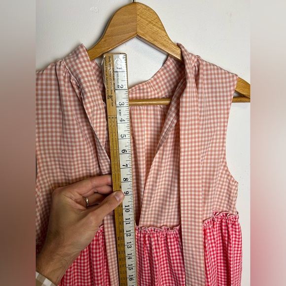 English Factory Pink Gingham Sleeveless Women Midi Dress Size XS - Picture 5 of 14
